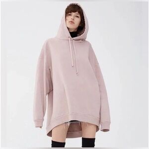 AGOLDE - High Low Hoodie Pink Oversized XS